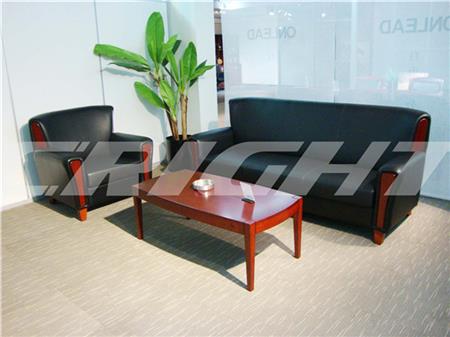 广州办公家具实木真皮沙发